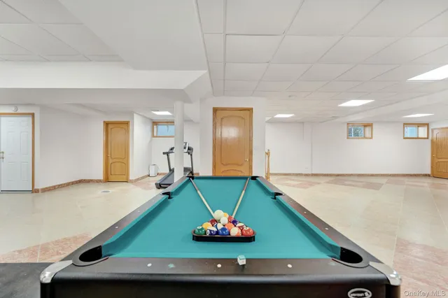 a room with pool table