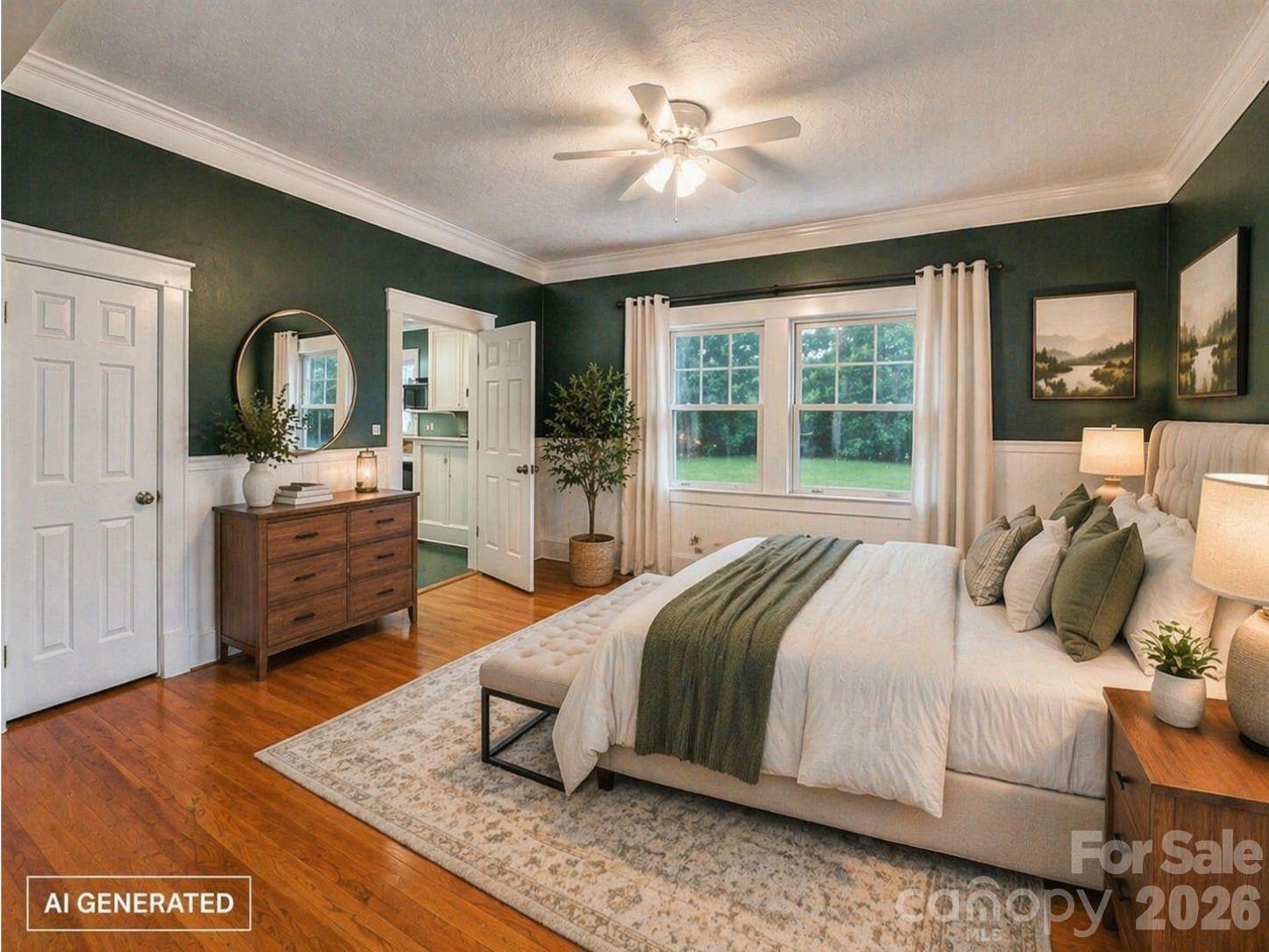 6921 Harmony Grove Road Nebo, NC 28761 - Photo 15 of 21 a bedroom with a bed and wooden floor