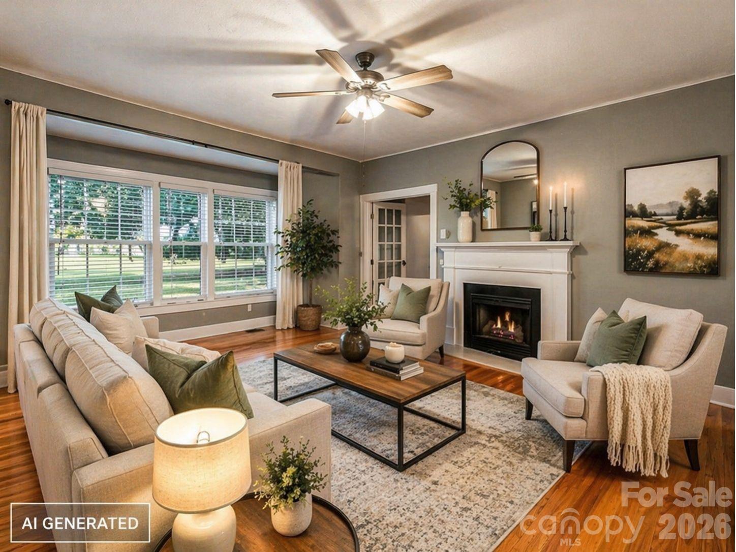 6921 Harmony Grove Road Nebo, NC 28761 - Photo 3 of 21 a living room with furniture and a fireplace
