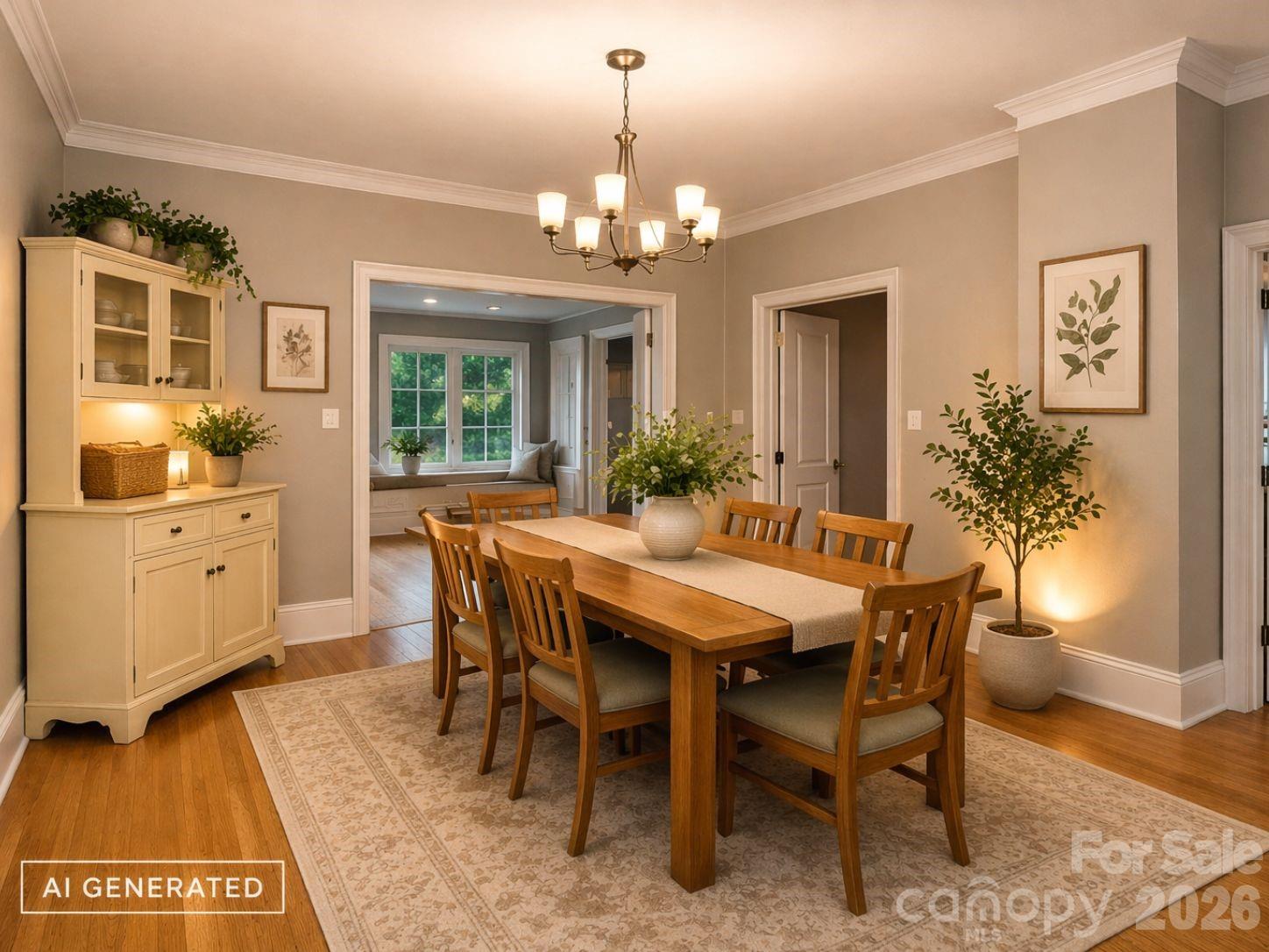 6921 Harmony Grove Road Nebo, NC 28761 - Photo 5 of 21 a view of a dining room with furniture window and wooden floor