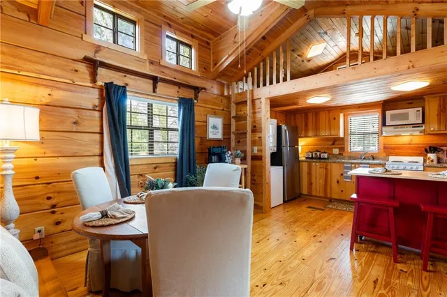 a outdoor living space with furniture