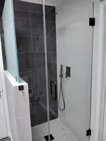 a bathroom with a shower
