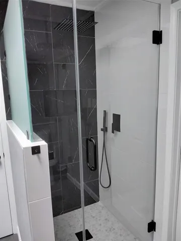 a bathroom with a shower