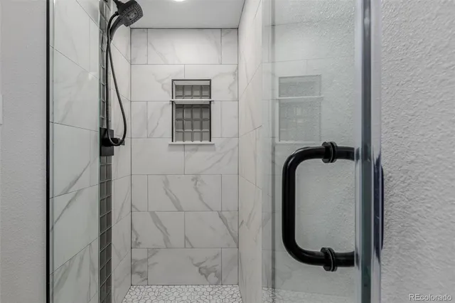 a bathroom with a shower