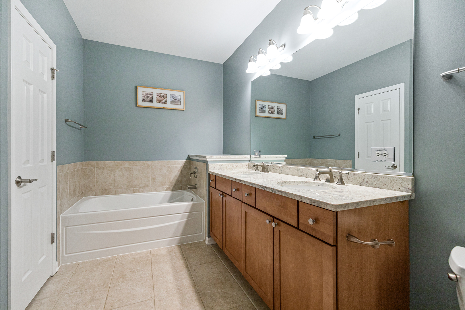 1388 Scarboro Road, Unit 1103 Schaumburg, IL 60193 - Photo 14 of 17 a bathroom with a sink and a mirror
