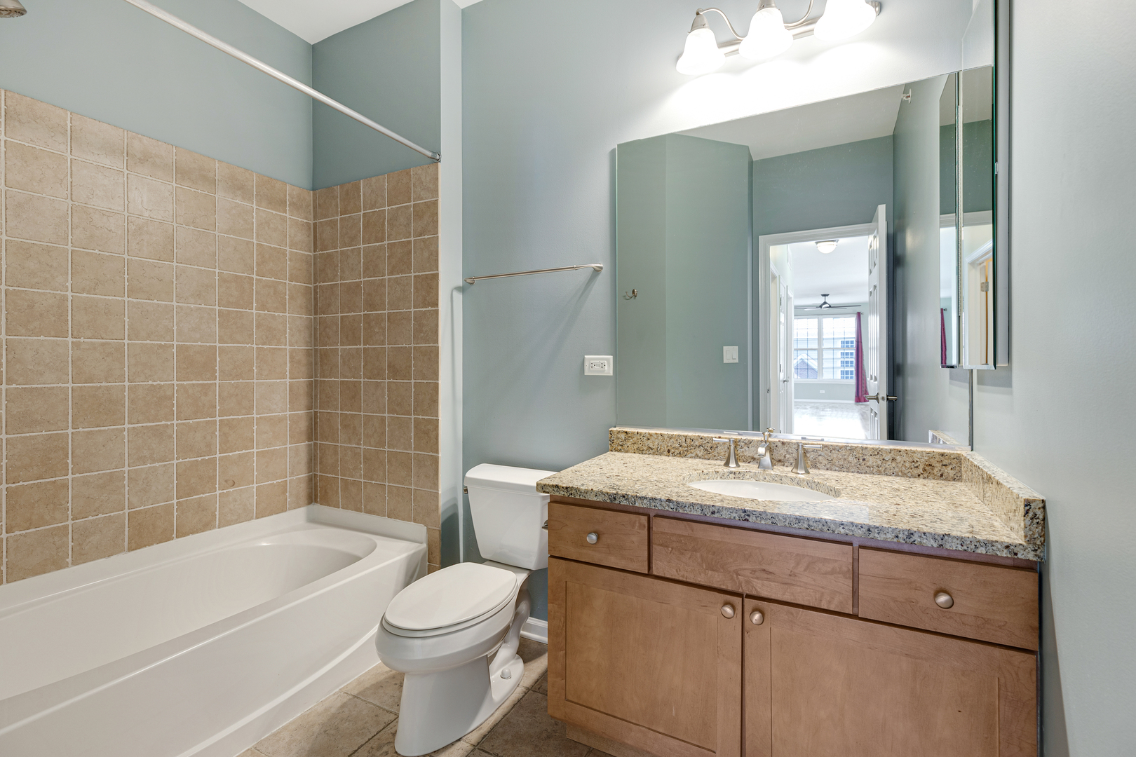 1388 Scarboro Road, Unit 1103 Schaumburg, IL 60193 - Photo 15 of 17 a bathroom with a sink a toilet and shower