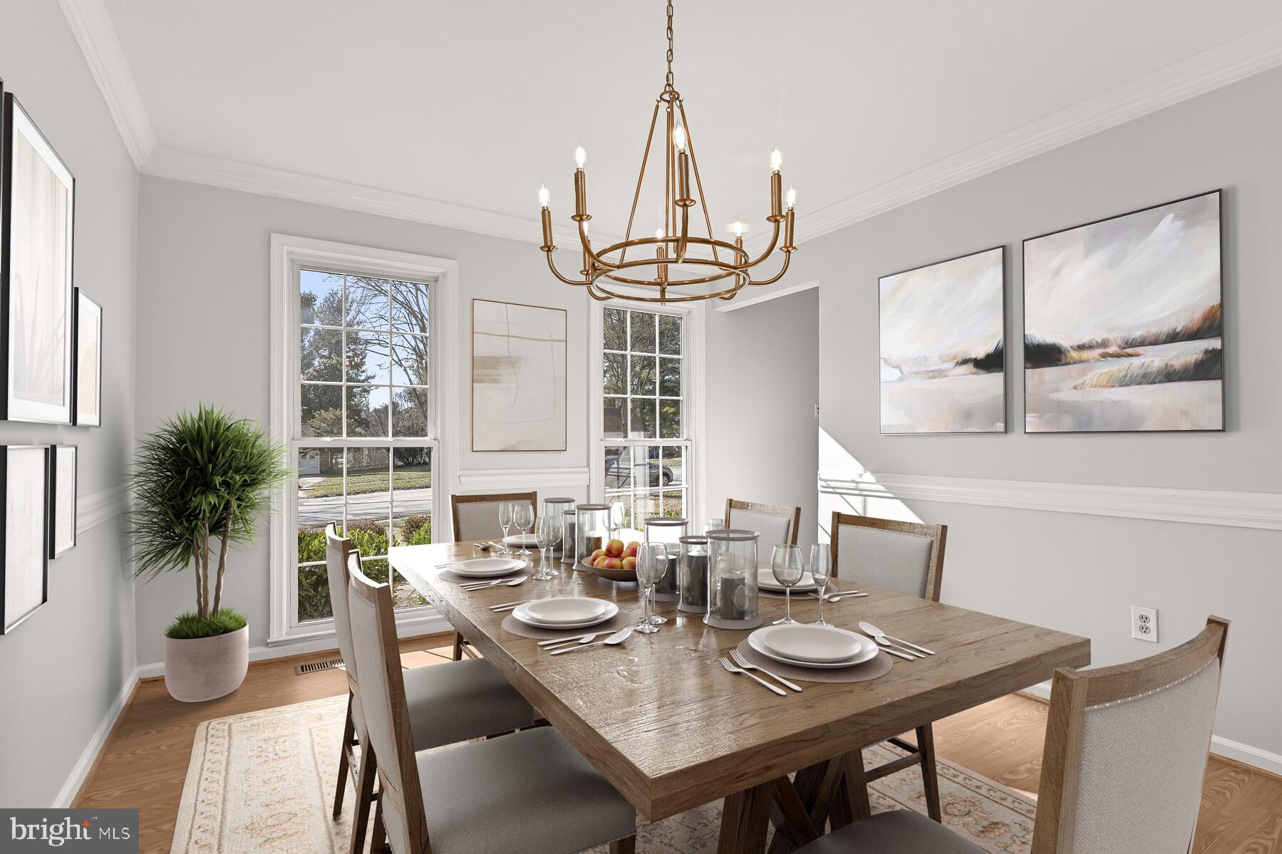 5029 Ten Mills Road Columbia, MD 21044 - Photo 5 of 49 Dining room with crown moulding and chair rail