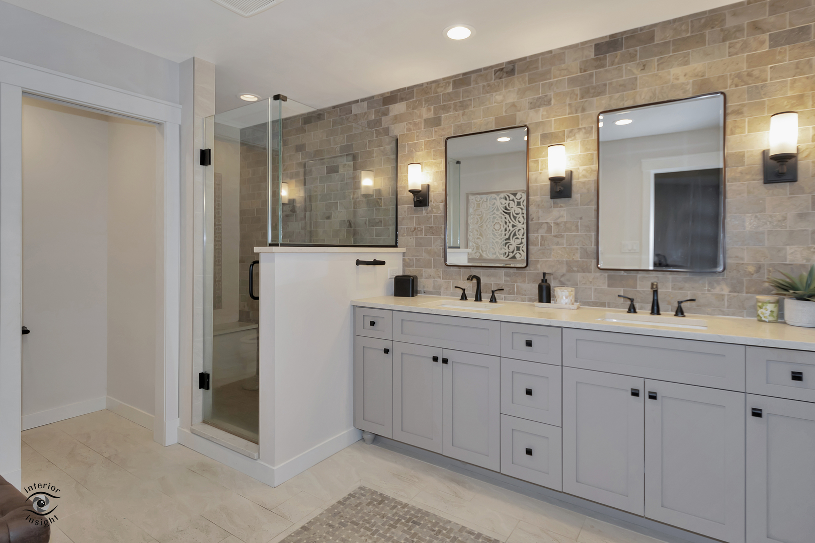 1560 Southhampton Drive Bourbonnais, IL 60914 - Photo 13 of 28 a spacious bathroom with a double vanity sink a mirror and shower