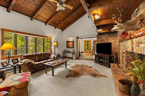 a living room with furniture