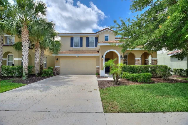a house view with a garden space