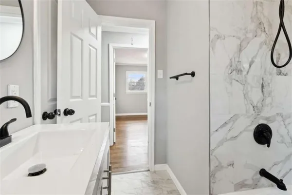 a bathroom with a sink