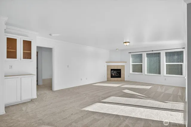 a view of a livingroom with a fireplace