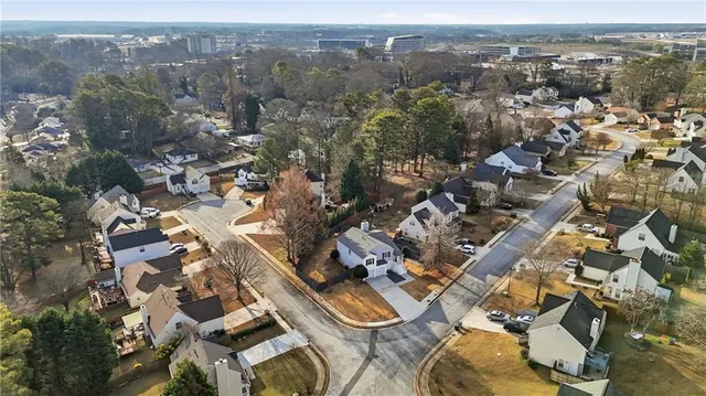 an aerial view of multiple house