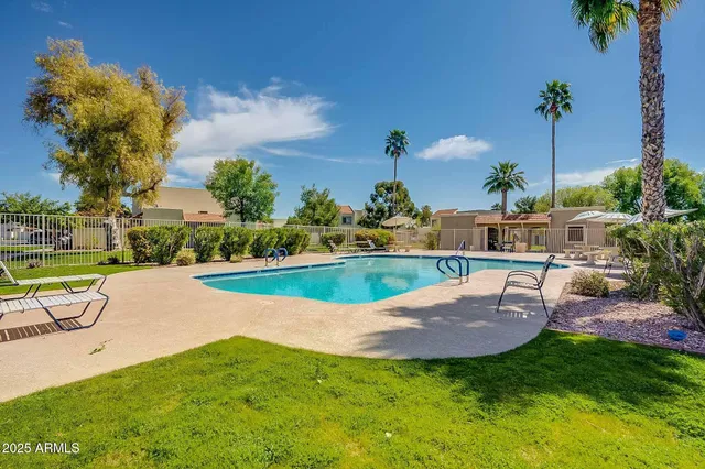 a house view with garden space
