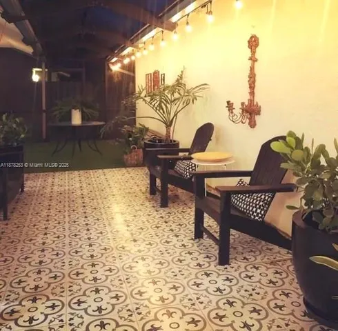 a view of outdoor space with seating