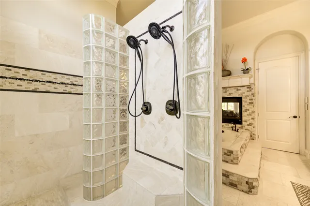 a bathroom with a shower
