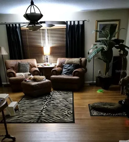 a living room with furniture