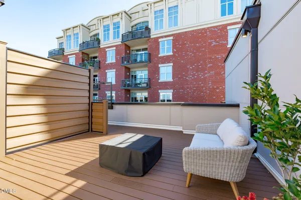 a view of a chairs in a patio