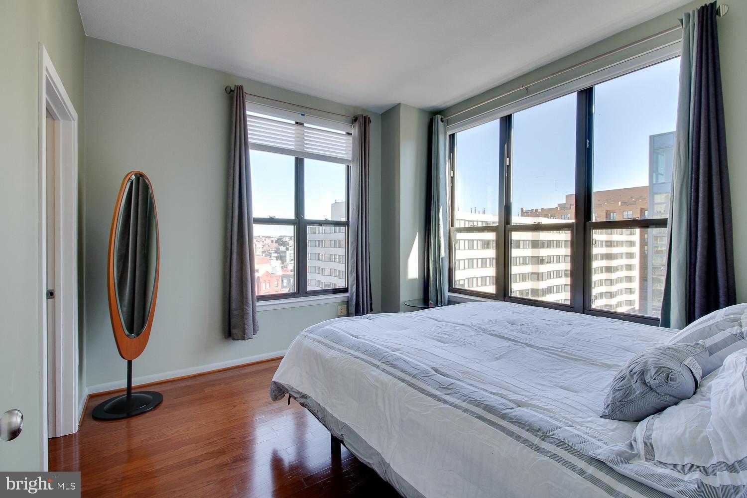 1001 L Street Northwest, Unit 908 Washington, DC 20001 - Photo 10 of 23 Master Bedroom - gorgeous view - Windows galore