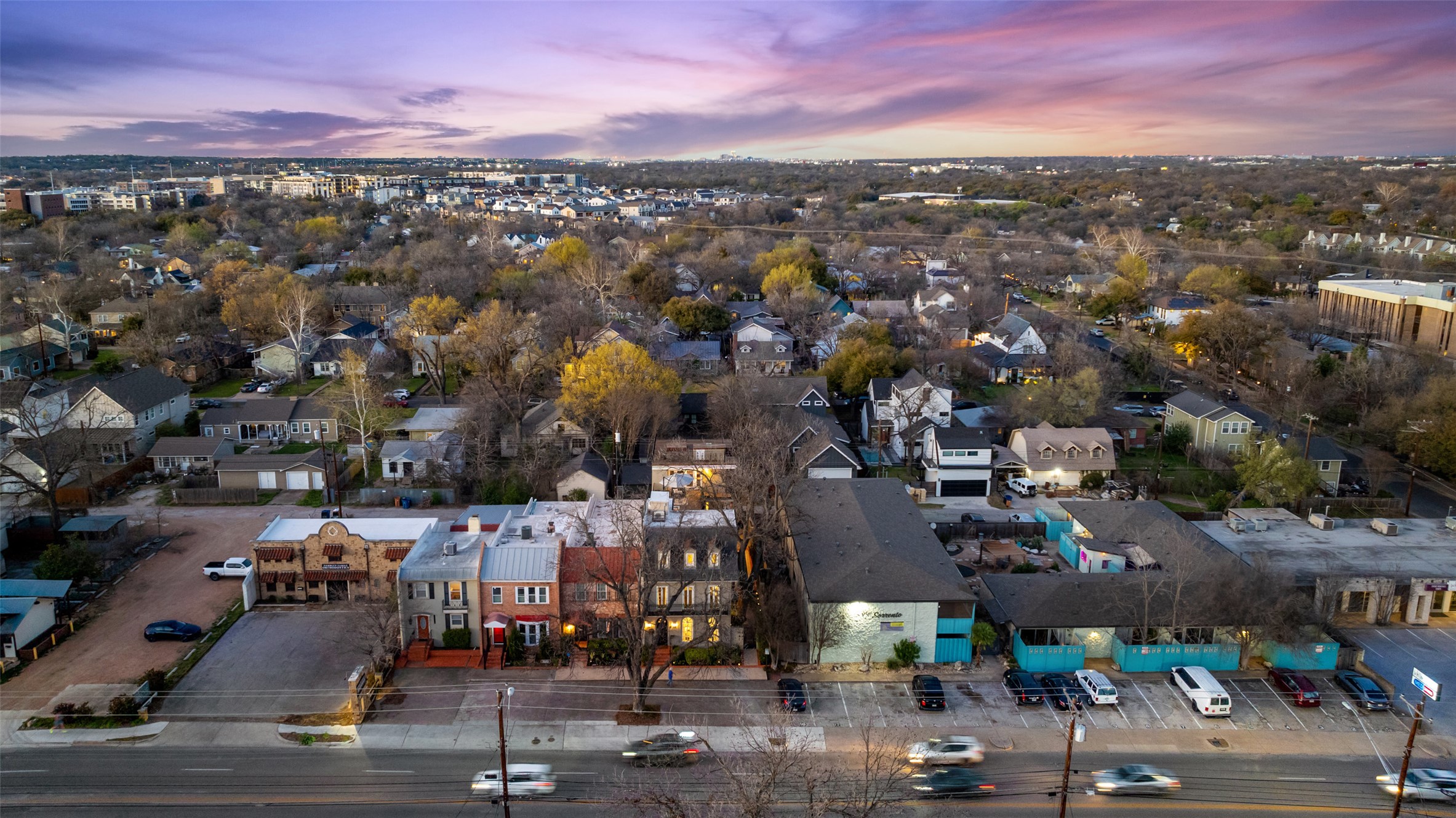 1810 West 35th Street Austin, TX 78703 - Photo 35 of 40 Aerial view at dusk of a residential view