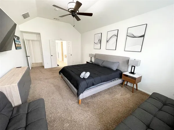 a living room with furniture