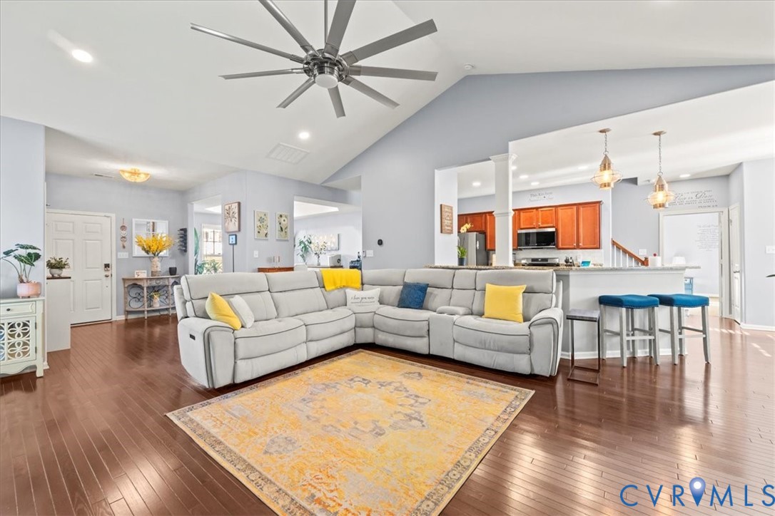 9119 Clearbrook Court Chesterfield, VA 23832 - Photo 15 of 50 Living room featuring dark wood-style flooring, va