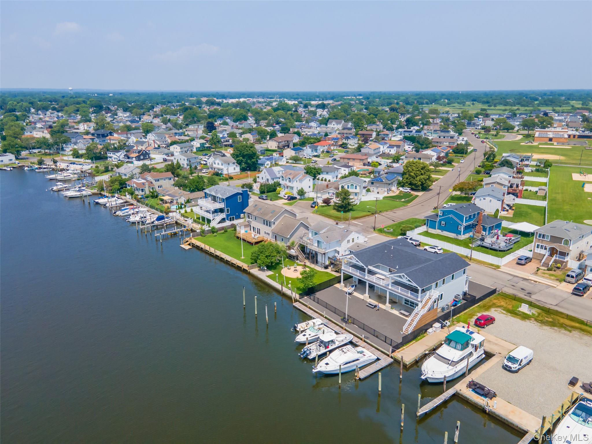 Drone / aerial view of a large body of water