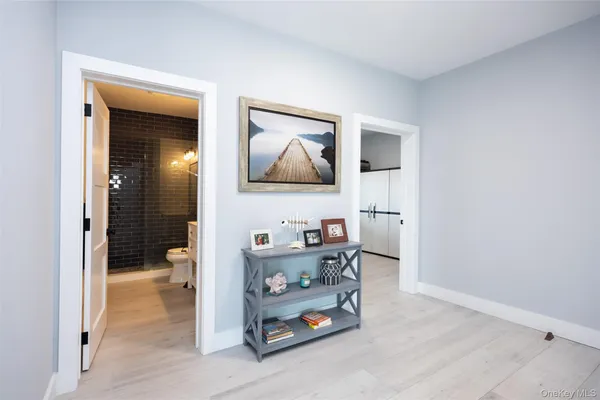 a bed room with furniture