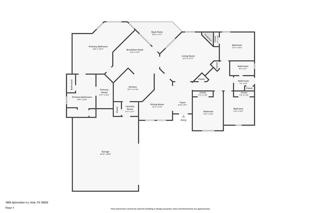 1805 Spinnaker Lane Azle, TX 76020 - Photo 40 of 40 a picture of a floor plan