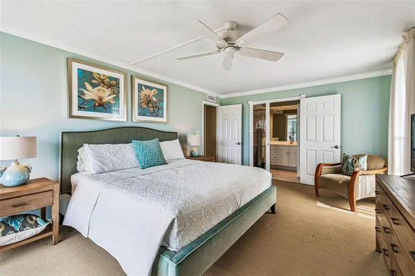 a view of a city with lawn chairs