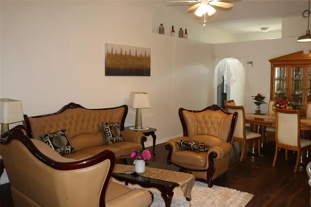 a living room with furniture