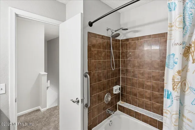 a bathroom with a shower