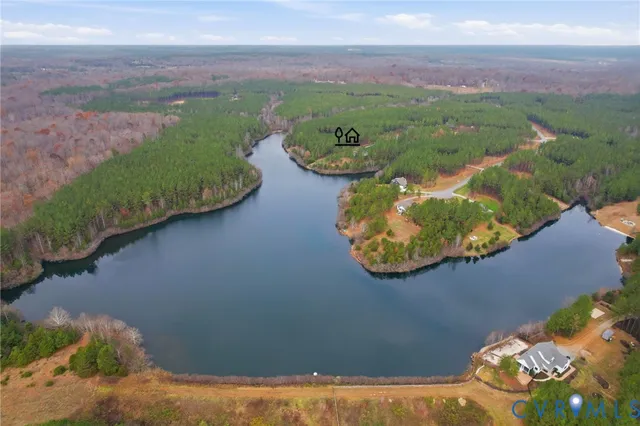 a view of a lake with a mountain
