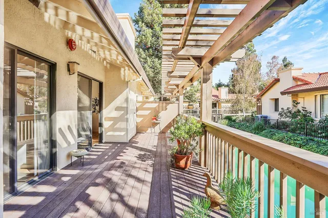 a view of a city from a balcony