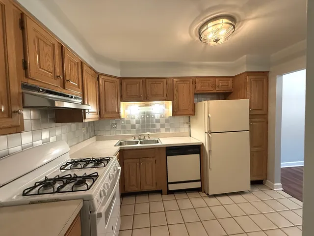 a kitchen with a stove a sink and a refrigerator