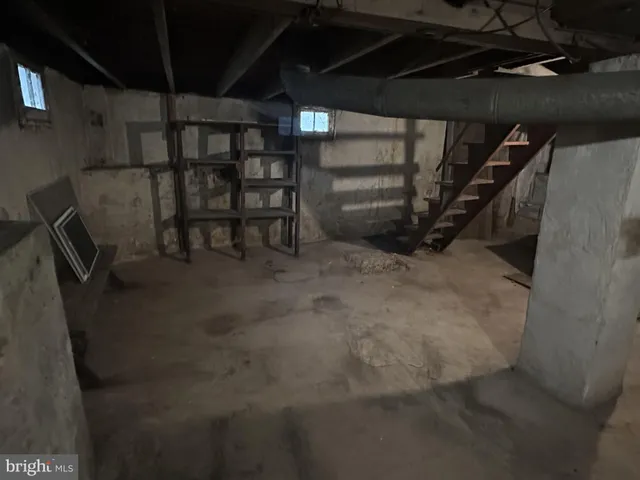 a view of a room with racks