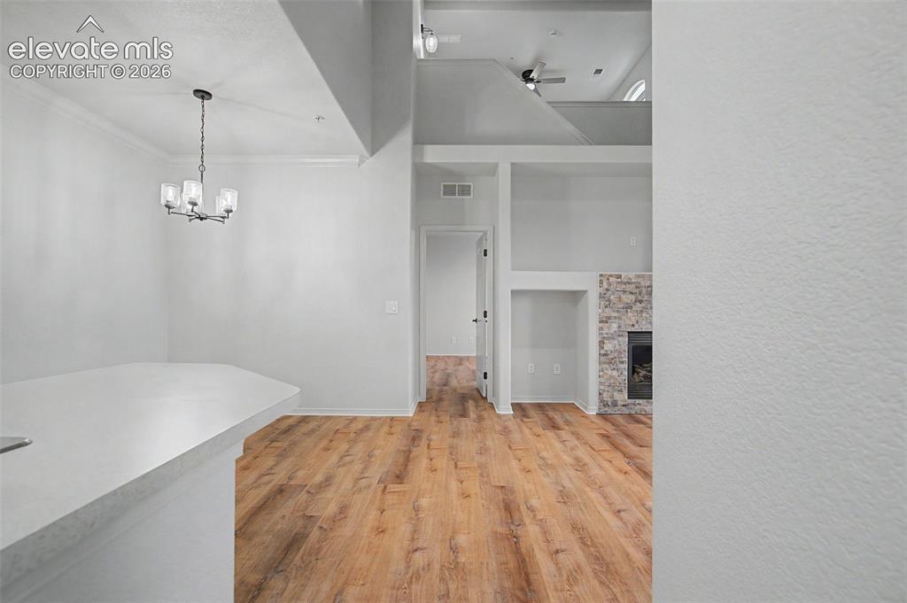 5353 Palomino Ranch Point, Unit 307 Colorado Springs, CO 80922 - Photo 10 of 30 Open concept dining area with new light fixture
