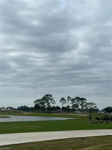 a view of a lake with a mountain in the background