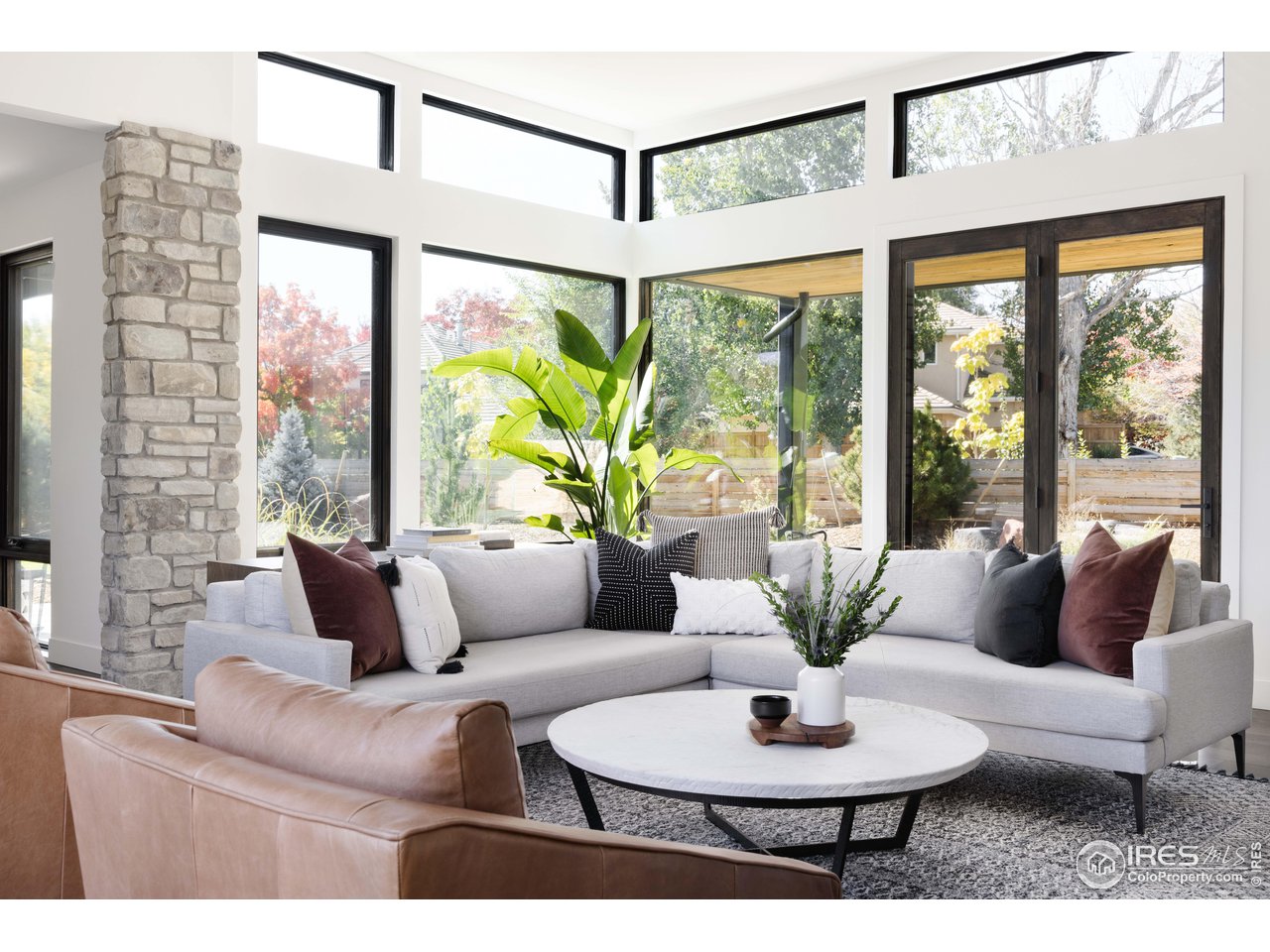 3996 26th Street Boulder, CO 80304 - Photo 4 of 39 Living Room with high ceilings and fireplace