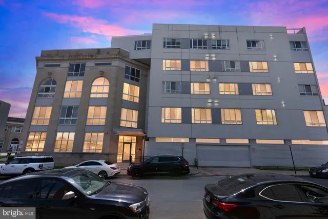 a car parked in front of a building