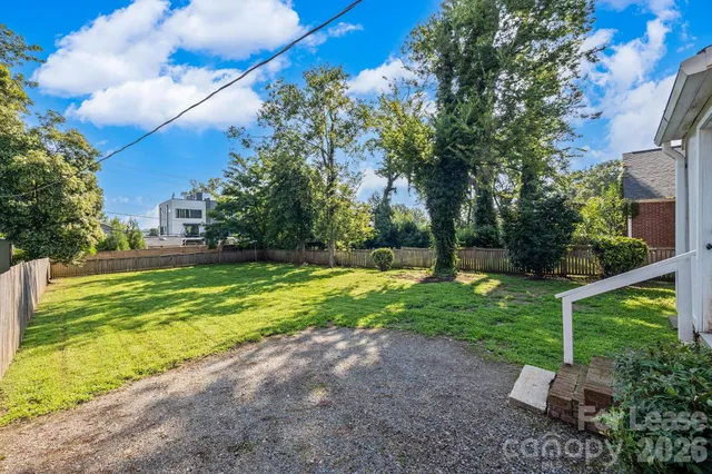 a view of backyard with green space