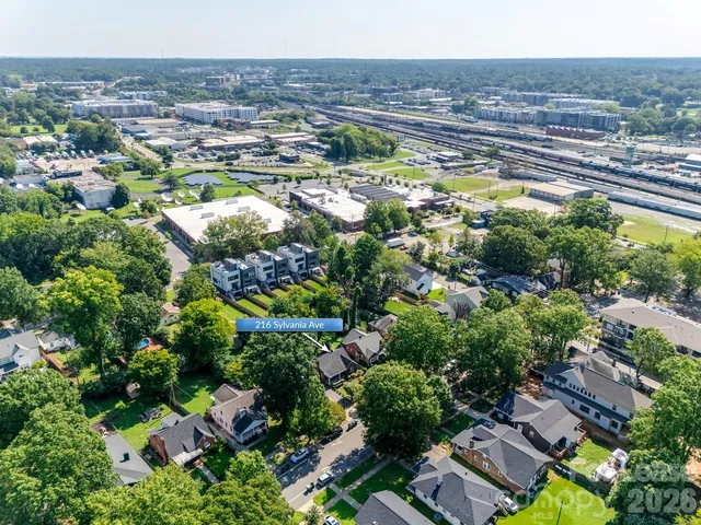 an aerial view of multiple house