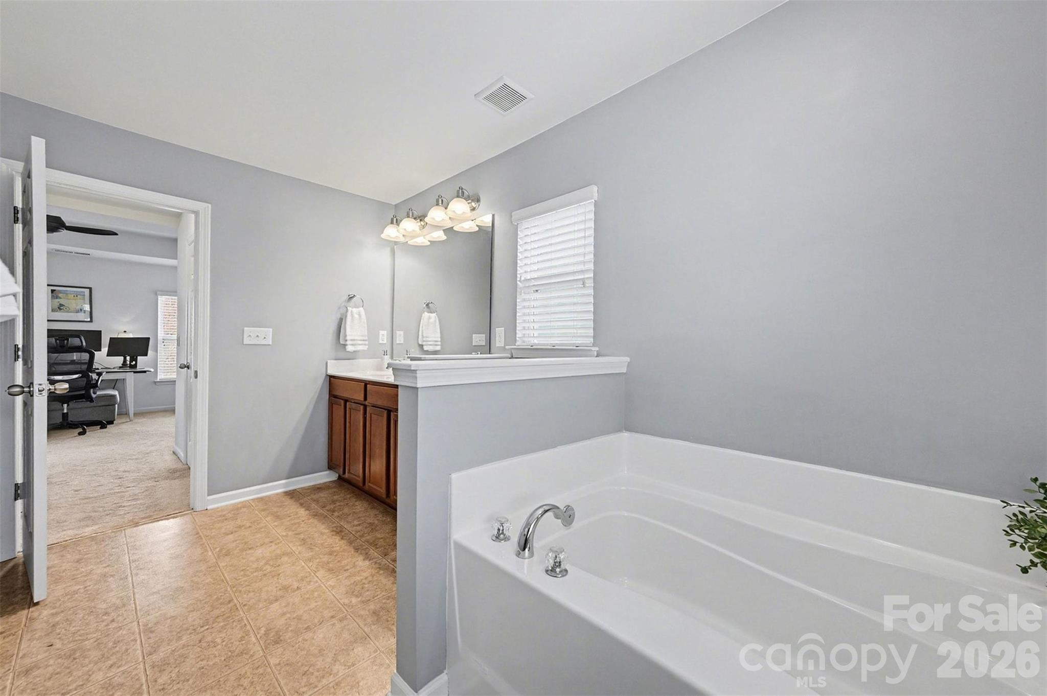 3009 Canopy Drive Indian Trail, NC 28079 - Photo 20 of 35 a bathroom with a tub sink and mirror