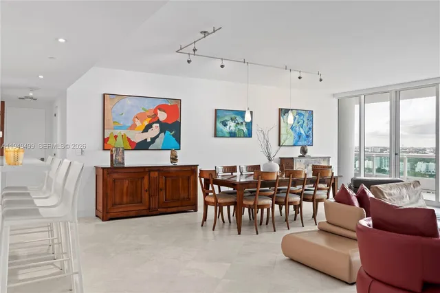 a living room with furniture