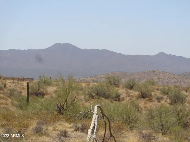a view of a mountain range with trees in the background