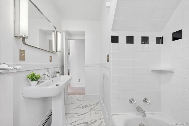 a bathroom with a sink and a bathtub
