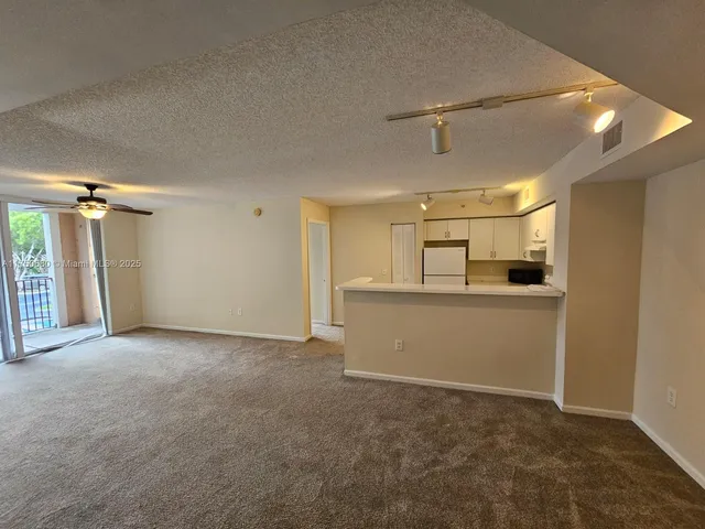 a view of a big room with closet and windows