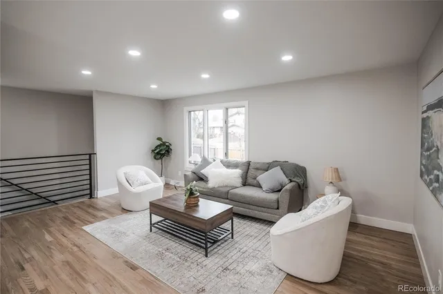 a living room with furniture