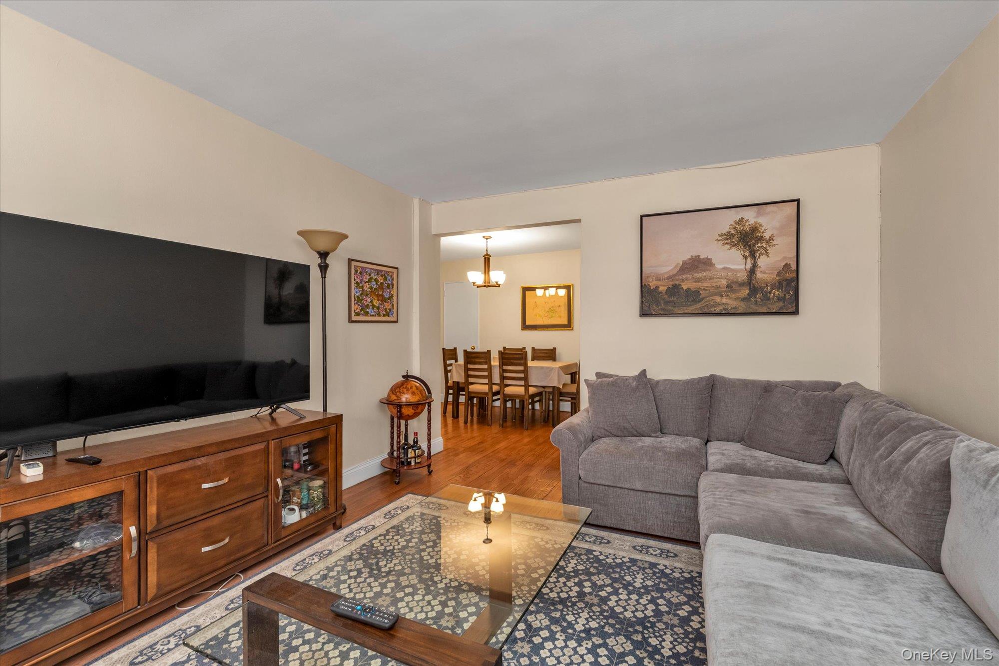 102-25 67th Road, Unit 4C Queens, NY 11375 - Photo 5 of 16 a living room with furniture and a flat screen tv