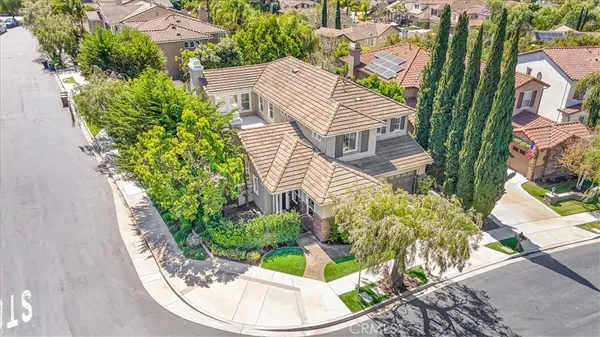 an aerial view of a house